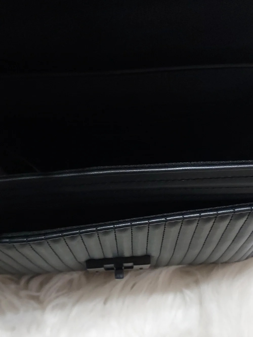 ALDO Chic Black Quilted Top-Handle Satchel with Pom Accent